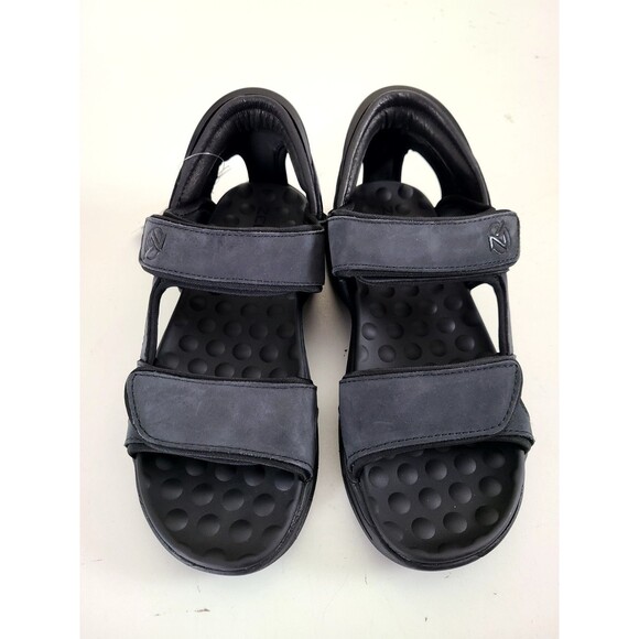 NEW! Zeba Mens Black Leather Easy Slip Sandals Shoes Size 8 Handsfree main image 7